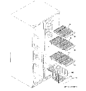 Freezer Shelves Diagram and Parts List for GSE25GGPFCBB  General Electric Refrigerator