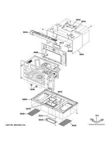 Oven Cavity Parts Diagram and Parts List for PVM9179DK5WW  General Electric Microwave