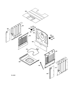 OVEN CAVITY Diagram and Parts List for PC2B930DET1BB  General Electric Range