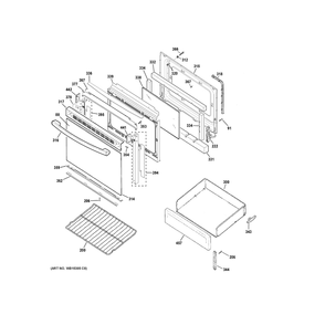 Door And Drawer Parts Diagram and Parts List for JBS460DM5WW  General Electric Range