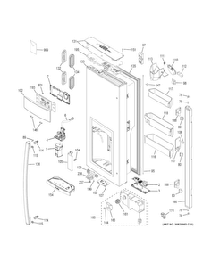 Part Location Diagram of WR55X41027 GE DISPENSER BOARD KCUP
