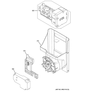 Ice Maker And Dispenser Diagram and Parts List for GFE26JGMYFWW  General Electric Refrigerator