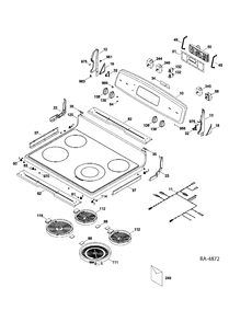 CONTROL PANEL & COOKTOP Diagram and Parts List for JCBS650ST1WW  General Electric Range