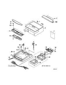 COVER Diagram and Parts List for GSLP1100D0WW  General Electric Washer
