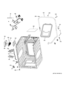 Cabinet (2) Diagram and Parts List for GFW350SSY0WW  General Electric Washer