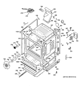 Body Parts Diagram and Parts List for JGB770SEF1SS  General Electric Range