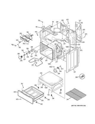 Part Location Diagram of WB34X31190 GE Main Back Cover