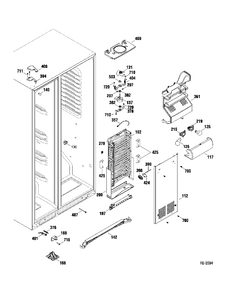 FZ SECTION Diagram and Parts List for DSR25UGTABB  General Electric Refrigerator