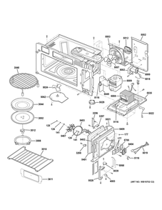 Interior Parts (1) Diagram and Parts List for CVM517P3R2D1  General Electric Microwave