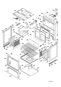 BODY PARTS Diagram and Parts List for RCB757DN5WW  General Electric Range
