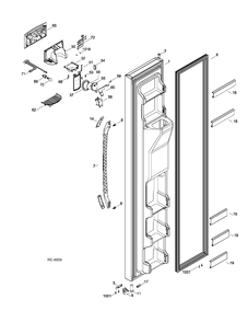FZ DOOR Diagram and Parts List for GSRL3KLXIFLB  General Electric Refrigerator