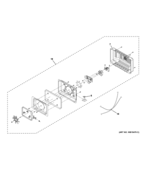 CONVECTION FAN Diagram and Parts List for CEB1599SJ2SS  General Electric Microwave