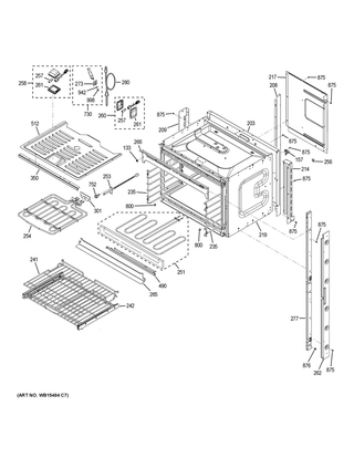 Upper Oven Diagram and Parts List for PT7550FM1DS  General Electric Wall Oven