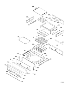 DRAWER PARTS Diagram and Parts List for PCB969DR1WW  General Electric Range