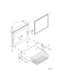 FREEZER DOOR Diagram and Parts List for PDRS0MBYGRSS  General Electric Refrigerator