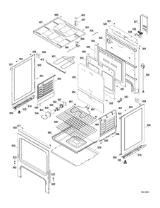 BODY PARTS Diagram and Parts List for MCBS523R2WW  General Electric Range