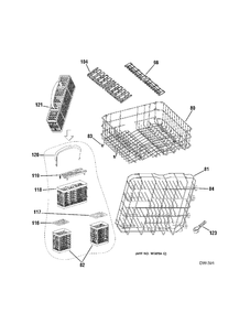 RACKS Diagram and Parts List for GCD4800L00BB  General Electric Dishwasher