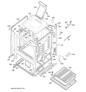 Body Parts Diagram and Parts List for JGBS65DEF1BB  General Electric Range