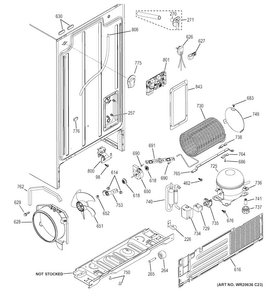 Machine Compartment Diagram and Parts List for GSE25ETHBBB  General Electric Refrigerator