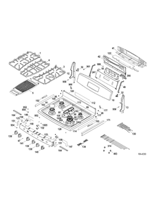 Control Panel-Cooktop Diagram and Parts List for ZFGB21HZSS  General Electric Range