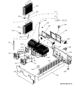 MACHINE COMPARTMENT Diagram and Parts List for ZIW30GNDAII  General Electric Refrigerator