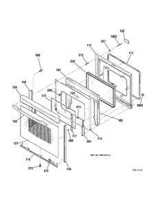 DOOR Diagram and Parts List for 158911  General Electric Range