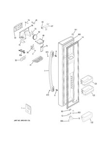 FREEZER DOOR Diagram and Parts List for GSE23GSKJCSS  General Electric Refrigerator