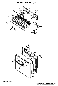 Control And Door Diagram and Parts List for JRP03J3  General Electric Wall Oven