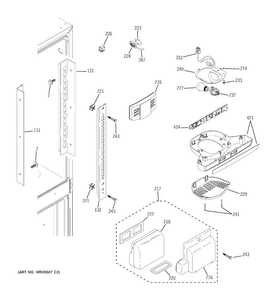 Fresh Food Section Diagram and Parts List for GFSS2HCYJSS  General Electric Refrigerator