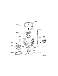 MOTOR Diagram and Parts List for 57271B2WW  General Electric Washer