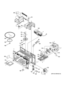 Oven Cavity Parts Diagram and Parts List for PVM9005DJ2BB  General Electric Microwave