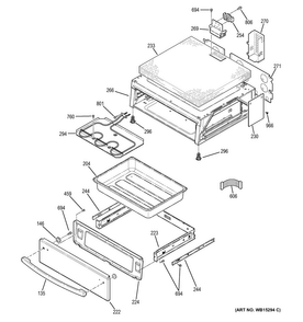 Warming Drawer Diagram and Parts List for PS920SF2SS  General Electric Range