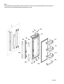 FF DOOR LT Diagram and Parts List for PNE21KMKAKES  General Electric Refrigerator