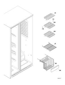 Part Location Diagram of WR01A01003 GE THIMBLE DOOR