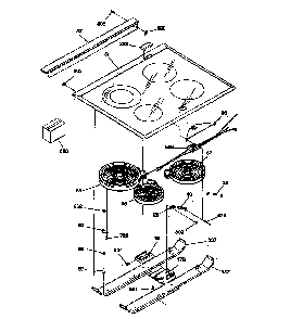 Cooktop Diagram and Parts List for JCSP39WW2WW  General Electric Range