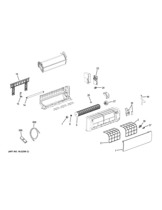 Part Location Diagram of WJ26X23042 GE TEMPERATURE SENSOR