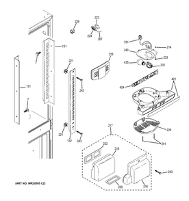 Fresh Food Section Diagram and Parts List for GDE20GGHBRBB  General Electric Refrigerator