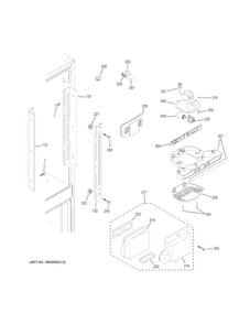 Fresh Food Section Diagram and Parts List for GDE23GSHBRSS  General Electric Refrigerator