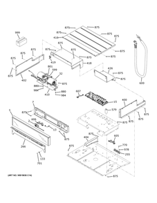 Control Panel Diagram and Parts List for ZKS90DPSN3SS  General Electric Wall Oven