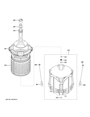 Part Location Diagram of WE01X27288 GE NUT HUB