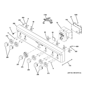 CONTROL PANEL Diagram and Parts List for ZDP364LRP6SS  General Electric Range