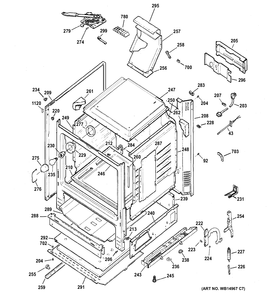 Part Location Diagram of WB9K5 GE SPRING DOOR