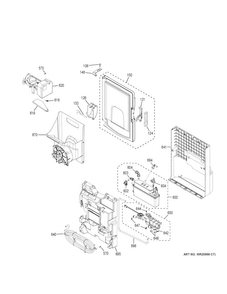 Ice Maker & Dispenser Diagram and Parts List for CYE22TSHKSS  General Electric Refrigerator