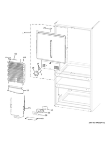 Refrigerator Section Diagram and Parts List for CGE29DP2TBS1  General Electric Refrigerator