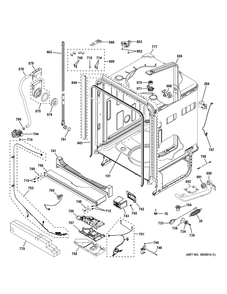 Body Parts (1) Diagram and Parts List for PDP755SYRBFS  General Electric Dishwasher