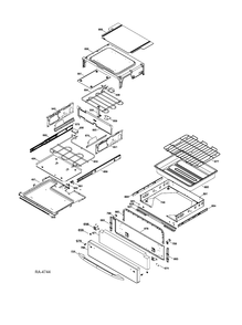 DRAWER PARTS Diagram and Parts List for PCGB930DET2BB  General Electric Range