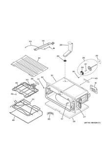 Upper Oven Diagram and Parts List for PS960EL2ES  General Electric Range