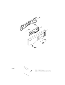 CONTROL PANEL Diagram and Parts List for GFMS140ED0WW  General Electric Dryer
