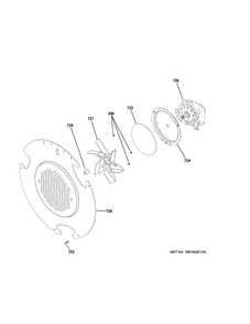 Convection Fan Diagram and Parts List for JGB860DEJ7WW  General Electric Range