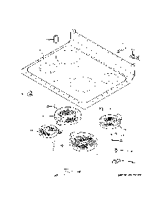 Cooktop Diagram and Parts List for JB625DK6WW  General Electric Range